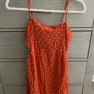 Altard State Orange Floral Dress With Cutouts